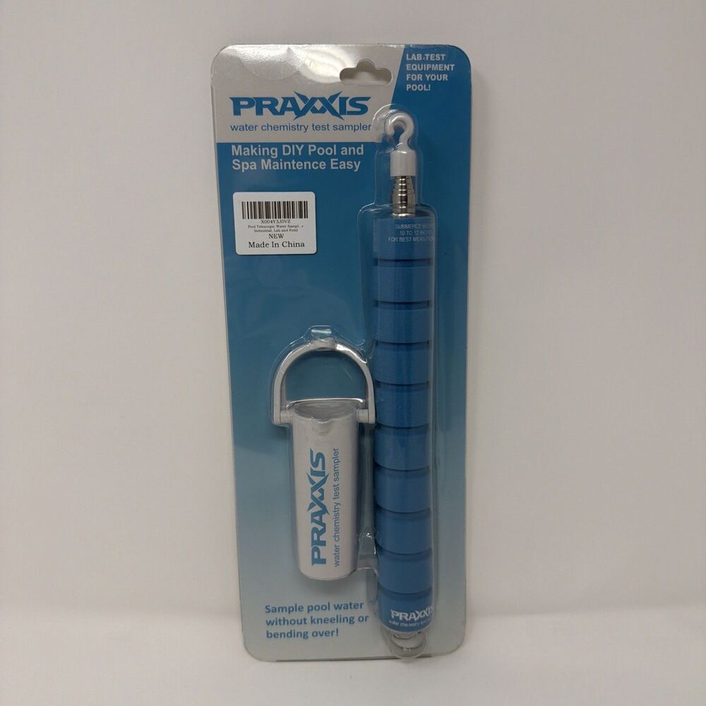 PRAXXIS NO Kneeling Telescopic Water Sampler w/Sample Bucket for Pool, Spa